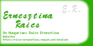 ernesztina raics business card